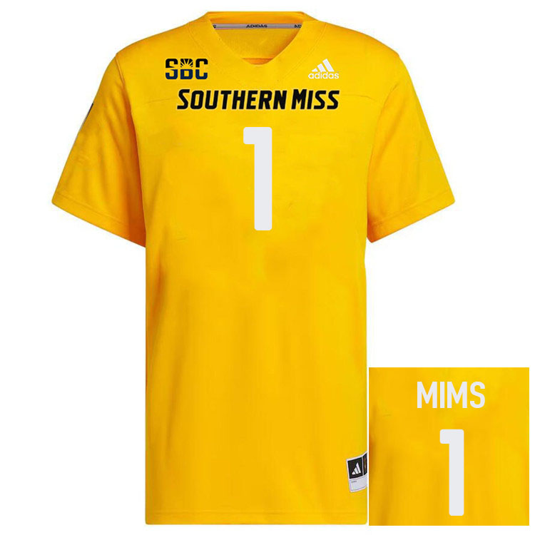 Southern Miss Golden Eagles #1 Tiaquelin Mims Jersey Football Uniforms-Gold